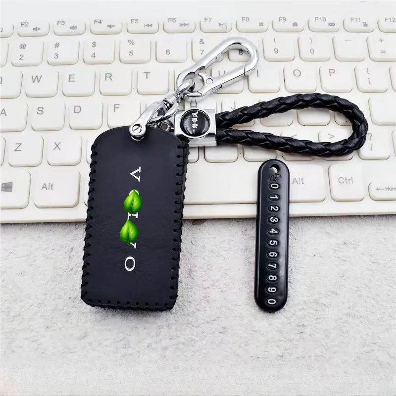 Bluetooth-nøgletaske i læder til bil Nøglering til Volvo EX30