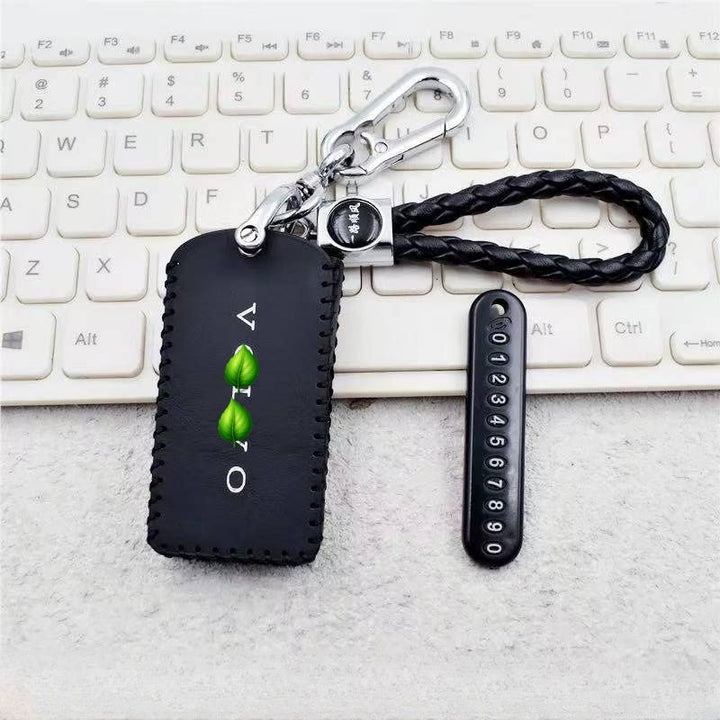 Bluetooth-nøgletaske i læder til bil Nøglering til Volvo EX30