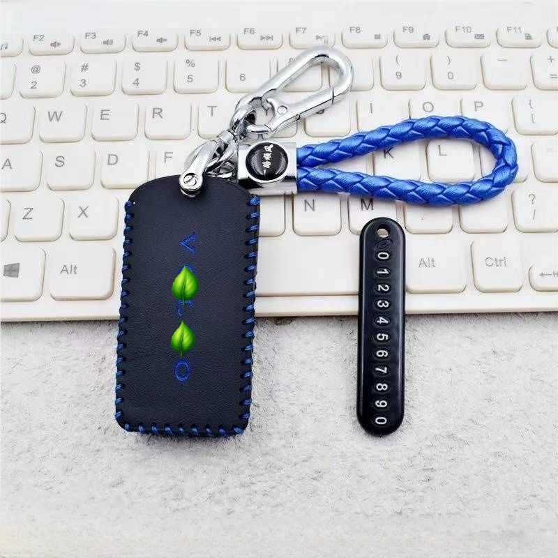 Bluetooth-nøgletaske i læder til bil Nøglering til Volvo EX30