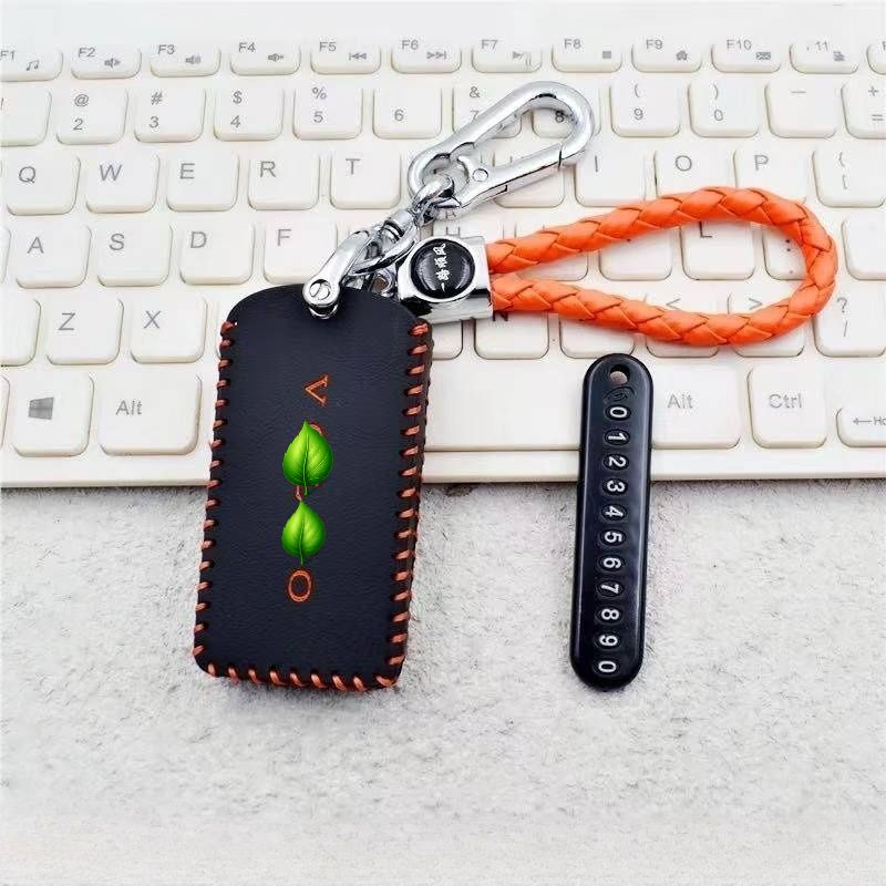 Bluetooth-nøgletaske i læder til bil Nøglering til Volvo EX30