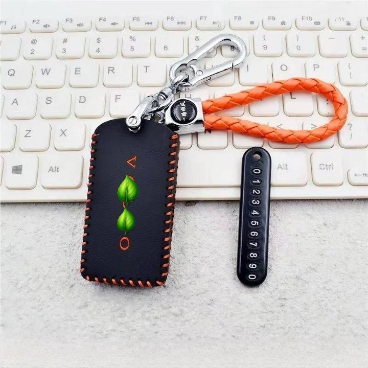 Bluetooth-nøgletaske i læder til bil Nøglering til Volvo EX30