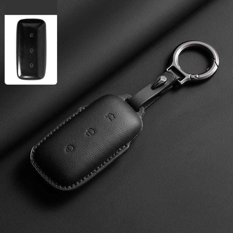 Leather Car Key Case Cover Fob Shell for Geely EX5 - Geelyevs