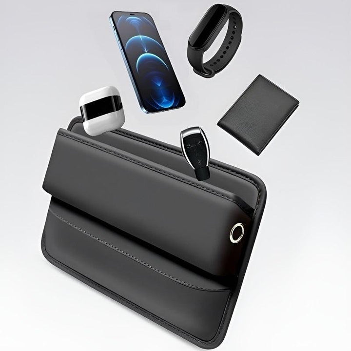 Leather Car Seat Sewn Gap Crevice Slot Storage Box - Geelyevs